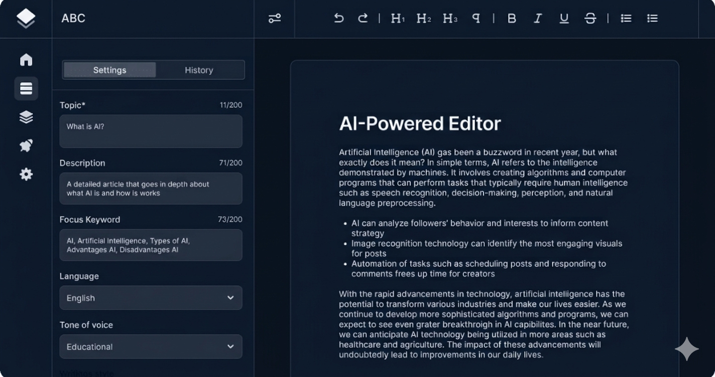 ai powered editor
